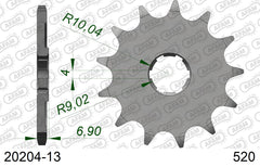 Pignone AFAM 20204-13 passo 520 HONDA CR 125 R 1984 -1985