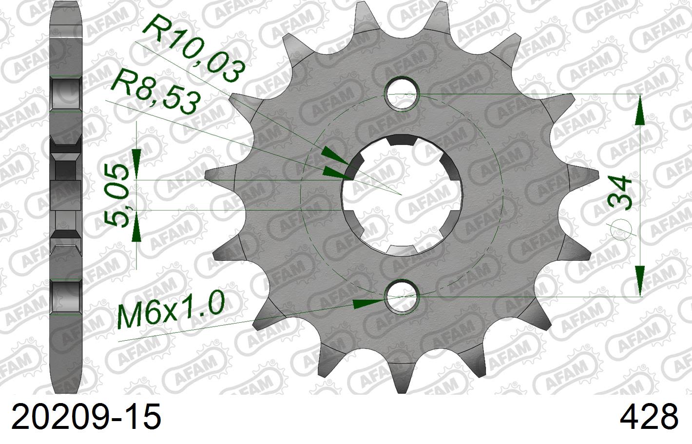 Pignone AFAM 20209-15 passo 428 HONDA CB 125 F GLR 125 F 2015 -2020