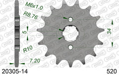 Pignone AFAM 20305-14 passo 520 HONDA NSR 125 R 1993 -2001