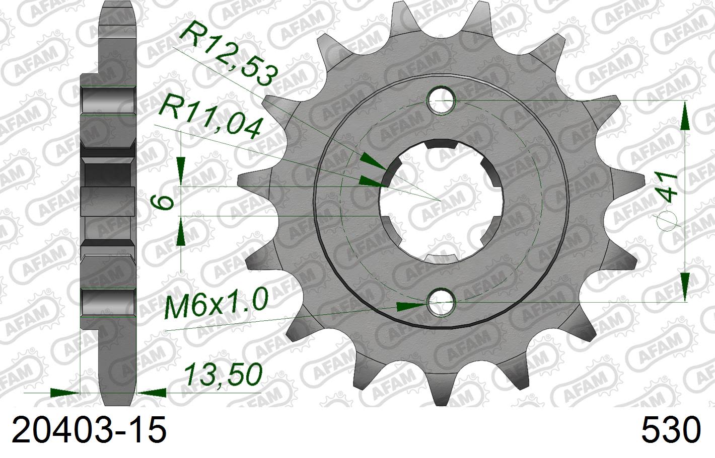 Pignone AFAM 20403-15 passo 530 HONDA VF 400 F 1983 -1985