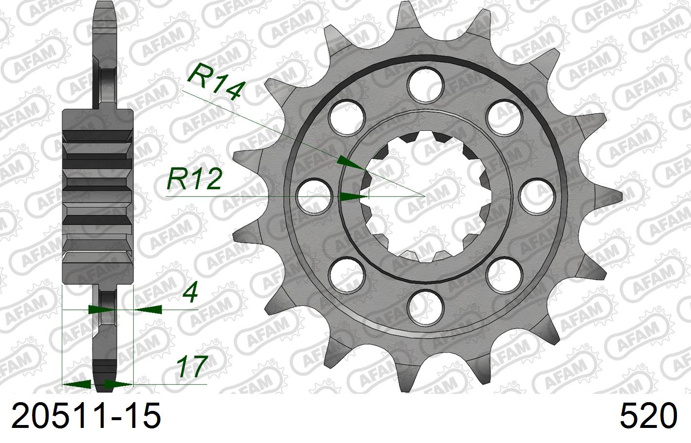 Pignone AFAM 20511-15 passo 520 HONDA CBR 600 F 1991 -1996