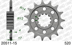 Pignone AFAM 20511-15 passo 520 HONDA CBR 600 F 1991 -1996