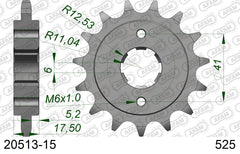Pignone AFAM 20513-15 passo 525 HONDA XBR 500 1985 -1987