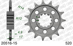 Pignone AFAM 20516-15 passo 520 HONDA CB 600 F HORNET 1998 -2006