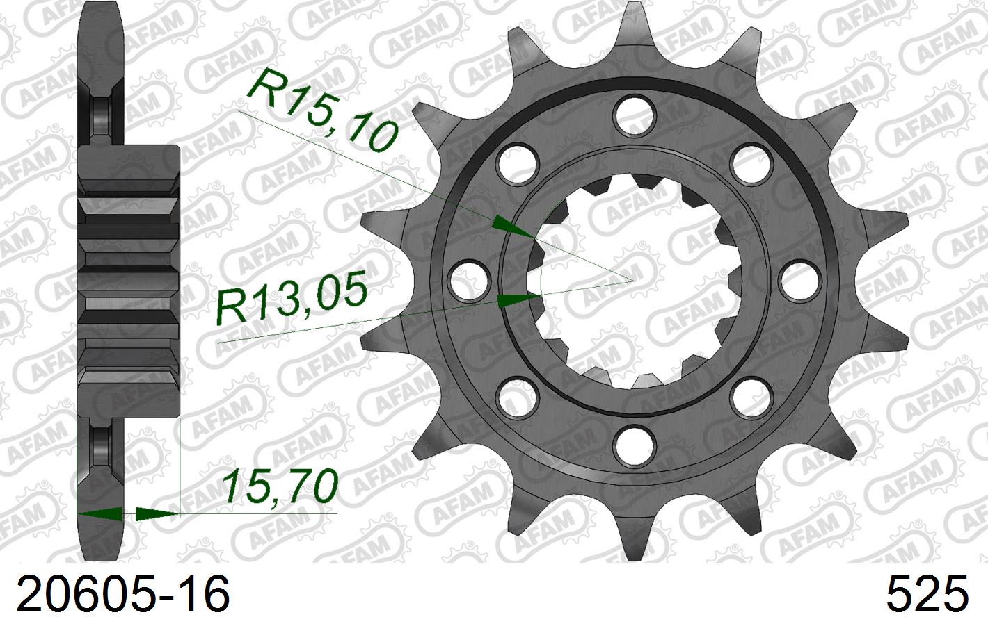 Pignone AFAM 20605-16 passo 525 HONDA VFR 750 R 1988 -1990