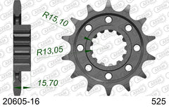 Pignone AFAM 20605-16 passo 525 HONDA VFR 750 R 1988 -1990