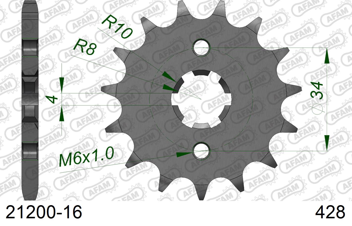 Pignone AFAM 21200-16 passo 428 SUZUKI DR 125 SM 2008 -2013