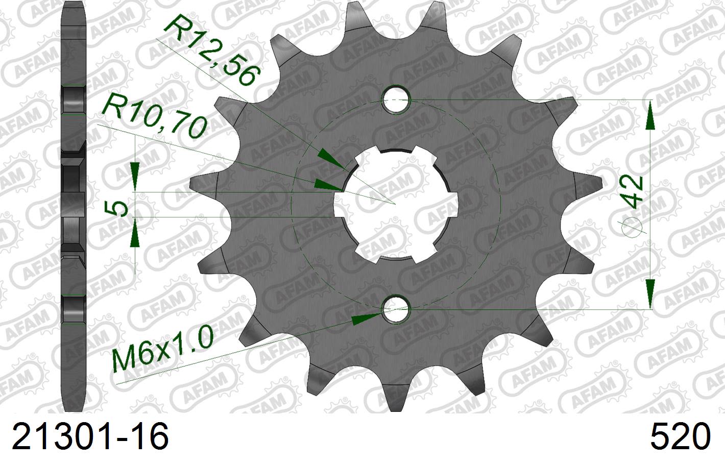 Pignone AFAM 21301-16 passo 520 YAMAHA SR 250 1991  -1995