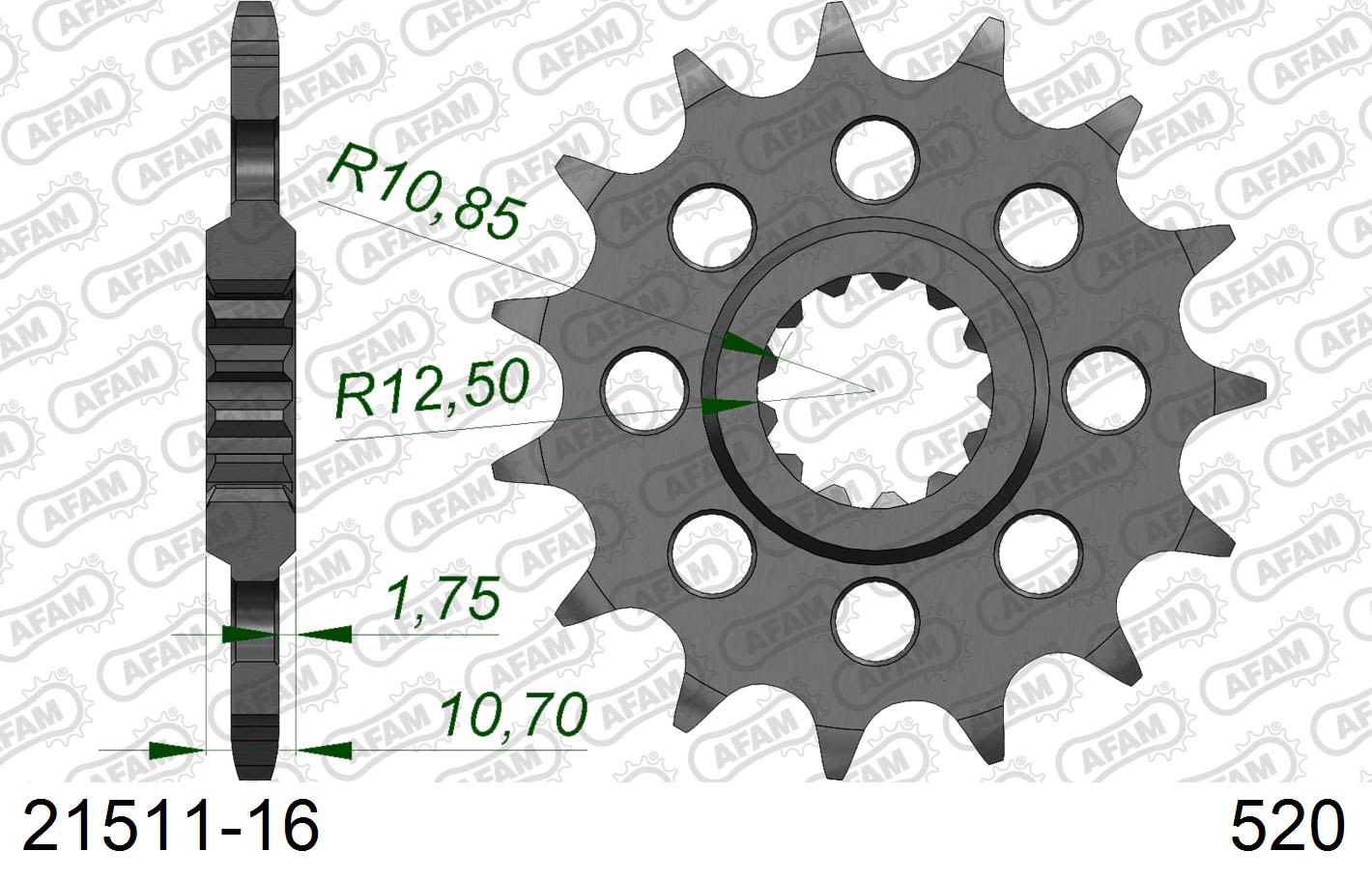 Pignone AFAM 21511-16 passo 520 YAMAHA YZF 600 R6 2006 -2022