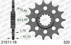 Pignone AFAM 21511-16 passo 520 YAMAHA YZF 600 R6 2006 -2022
