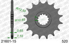 Pignone AFAM 21601-15 passo 520 KAWASAKI ZX 6 R ZX636 ABS GKF,GLF 2019  -2020