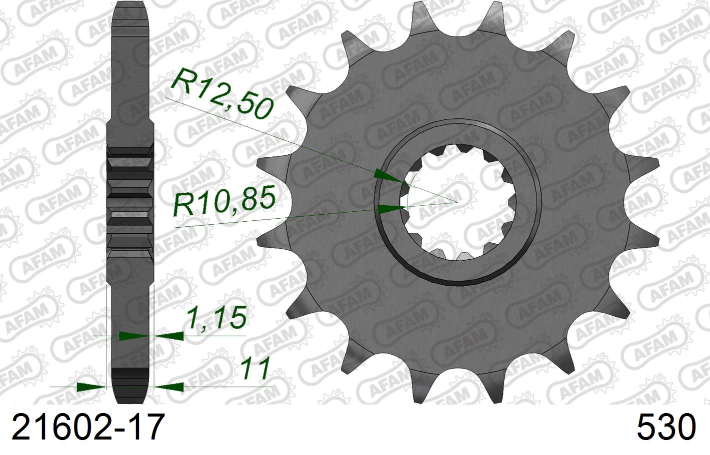 Pignone AFAM 21602-17 passo 530 YAMAHA FZR 1000 EXUP 1989  -1997