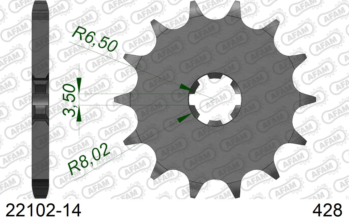Pignone AFAM 22102-14 passo 428 SUZUKI RG 80 1980  -1981