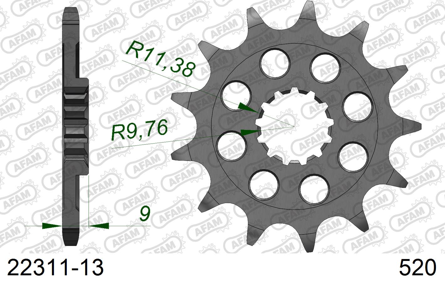 Pignone AFAM 22311-13 passo 520 SUZUKI RM-Z 250 2013  -2022