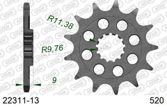 Pignone AFAM 22311-13 passo 520 SUZUKI RM-Z 250 2013  -2022