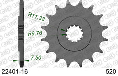 Pignone AFAM 22401-16 passo 520 SUZUKI DR 400 S 1980  -1982