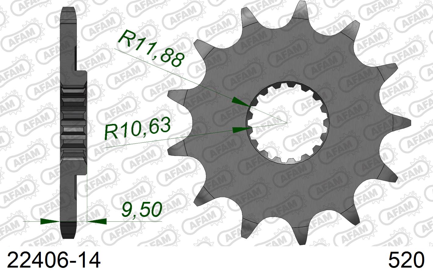 Pignone AFAM 22406-14 passo 520 SUZUKI RM-Z 450 2005  -2007