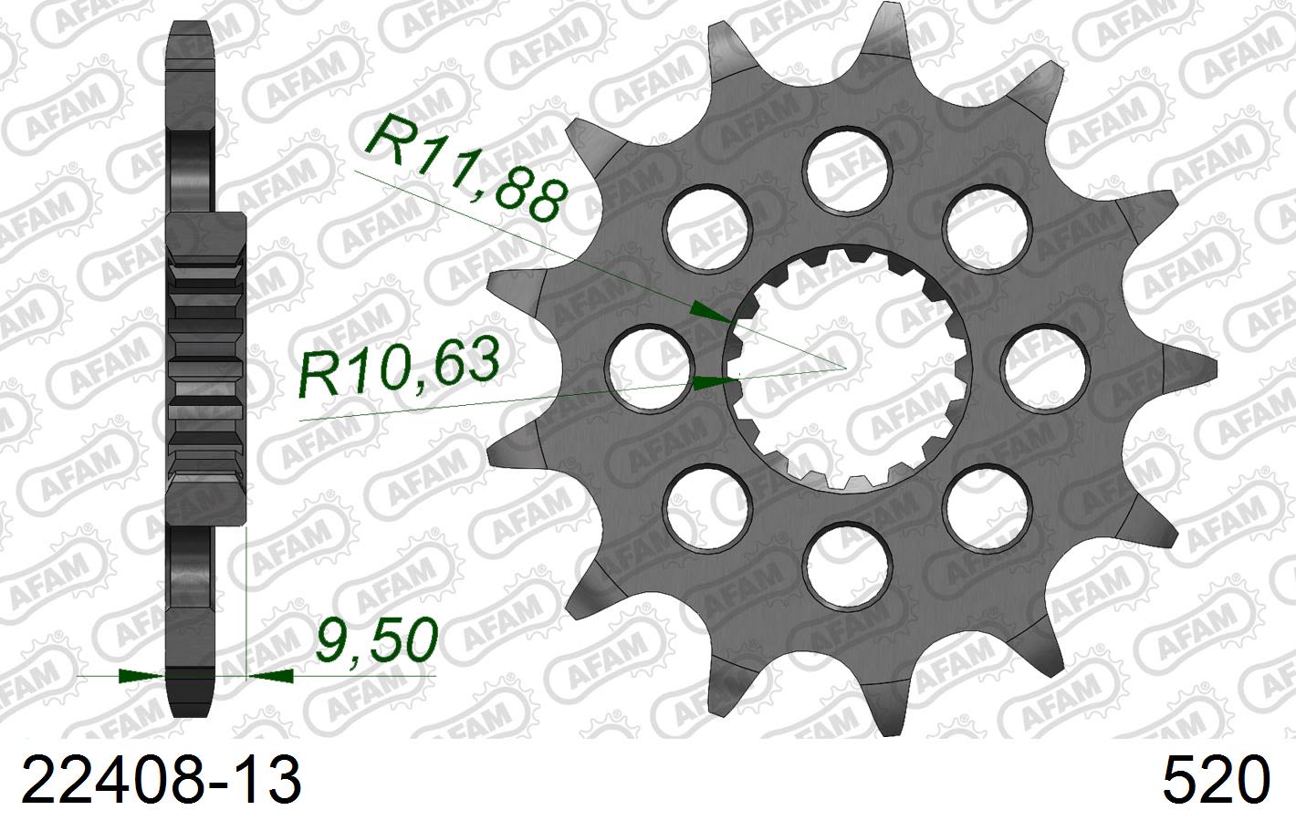 Pignone AFAM 22408-13 passo 520 SUZUKI RM-Z 450 2015  -2023