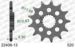 Pignone AFAM 22408-13 passo 520 SUZUKI RM-Z 450 2015  -2023