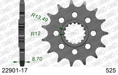 Pignone AFAM 22901-17 passo 525 SUZUKI GSX-R 1000 2009  -2016