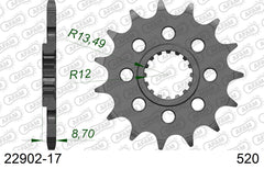 Pignone AFAM 22902-17 passo 520 SUZUKI GSX-R 1000 2009  -2016