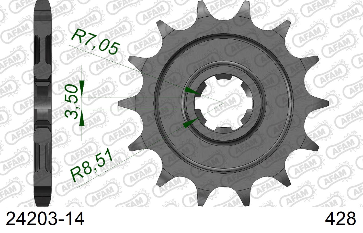 Pignone AFAM 24203-14 passo 428 KAWASAKI KLX 125 2010  -2016