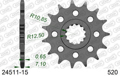 Pignone AFAM 24511-15 passo 520 KAWASAKI ZX 6 R ZX636 ABS GKF,GLF 2019  -2020
