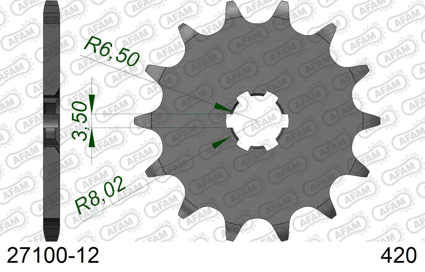 Pignone AFAM 27100-12 passo 420 SUZUKI ZR 50 1983  -1990