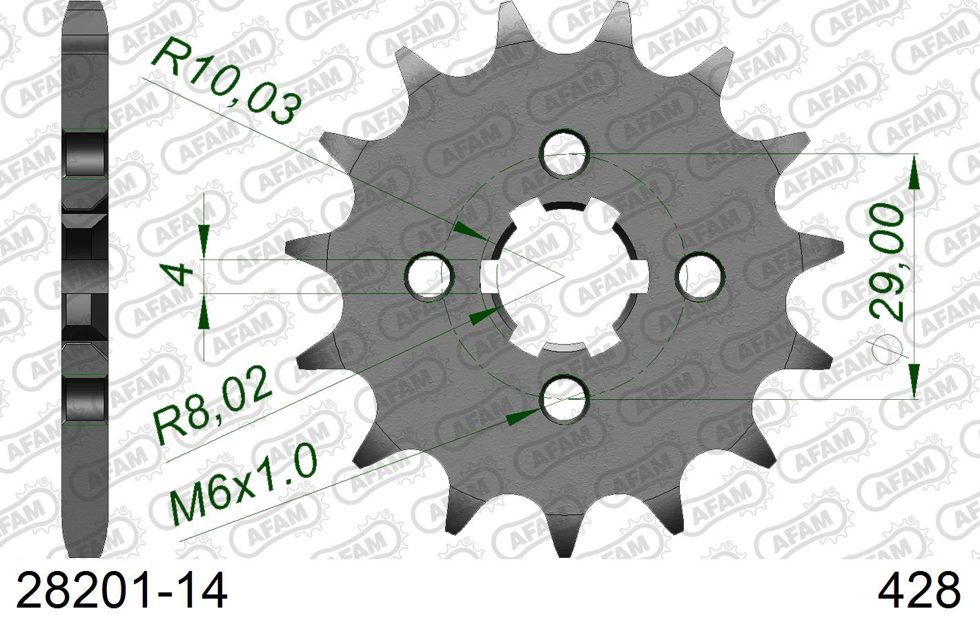 Pignone AFAM 28201-14 passo 428 SUZUKI GSX-R 125 2017  -2020
