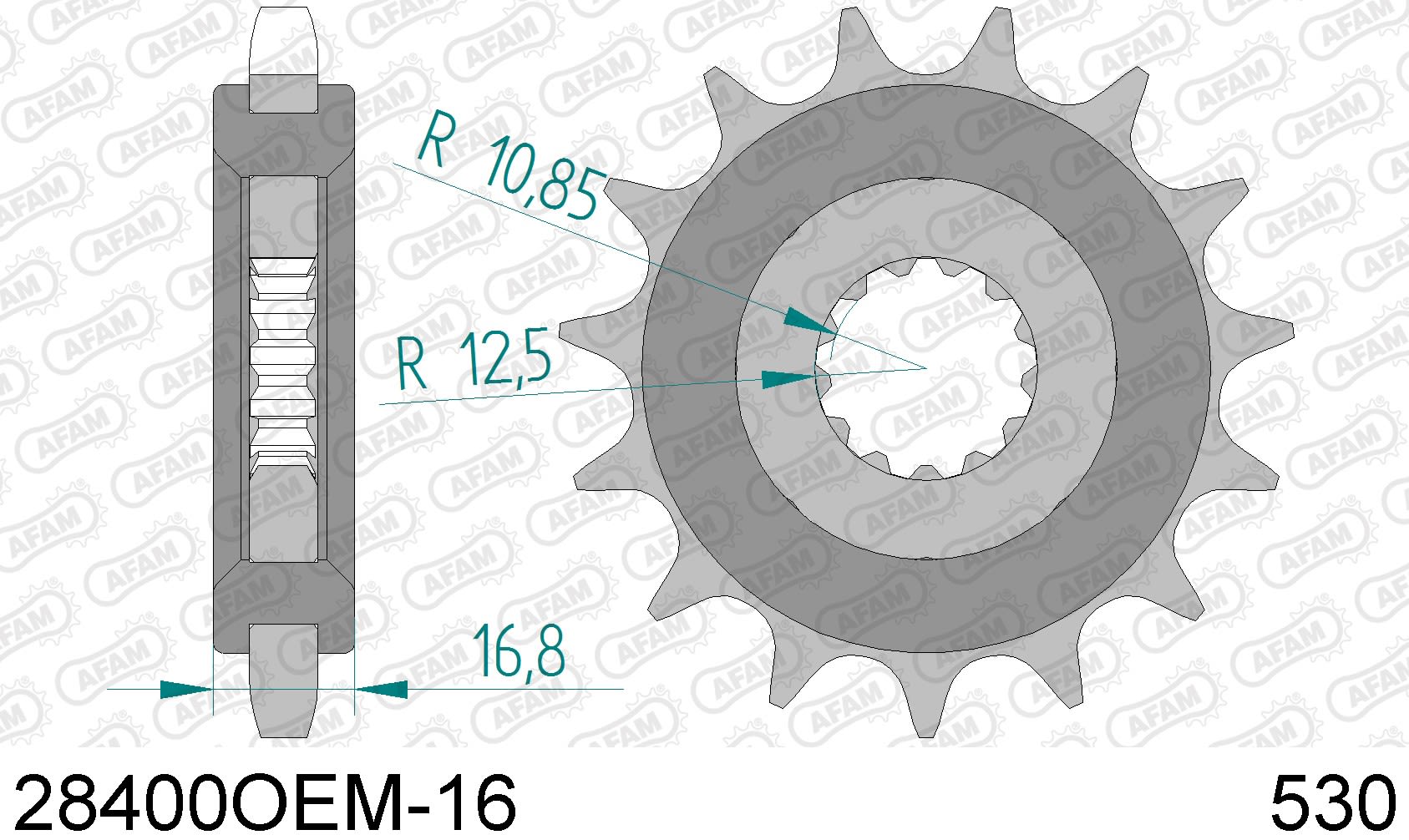 Pignone AFAM 28400OEM-16 passo 530 KAWASAKI ZZR 600 1993  -2007