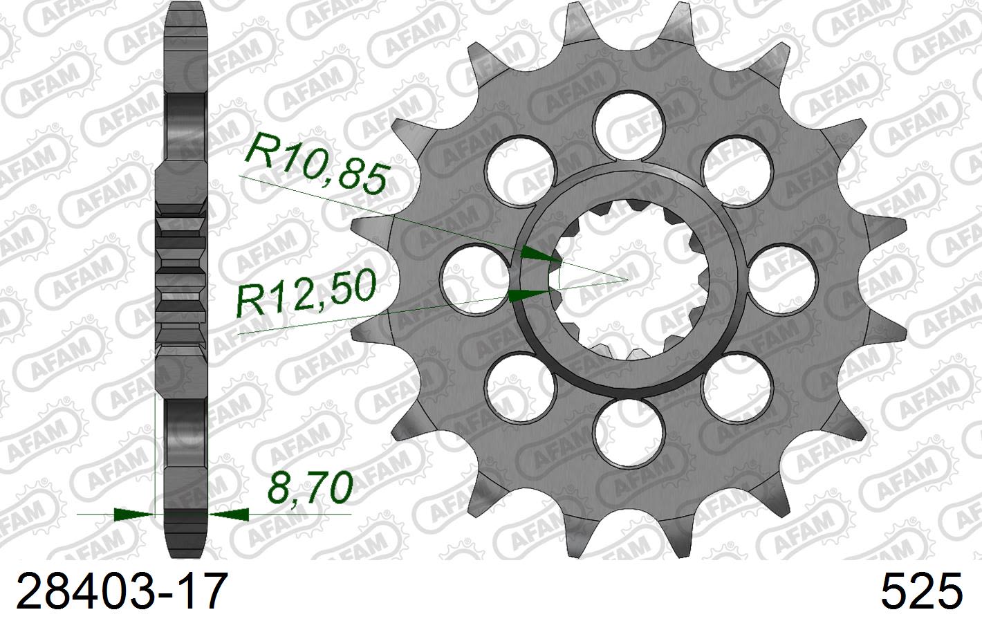 Pignone AFAM 28403-17 passo 525 SUZUKI GSX-R 1000 2001 -2008