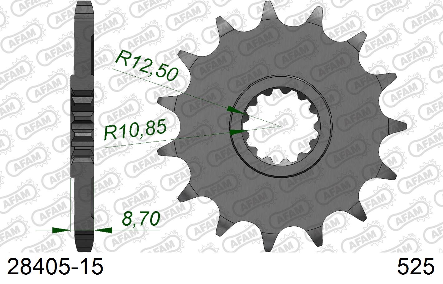 Pignone AFAM 28405-15 passo 525 KAWASAKI KLZ 1000 VERSYS 2012 -2020