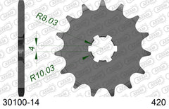 Pignone AFAM 30100-14 passo 420 KAWASAKI KX 80 1998  -2000