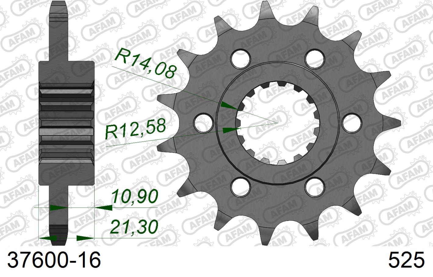 Pignone AFAM 37600-16 passo 525 APRILIA 1200 DORSODURO ABS 2011 -2014