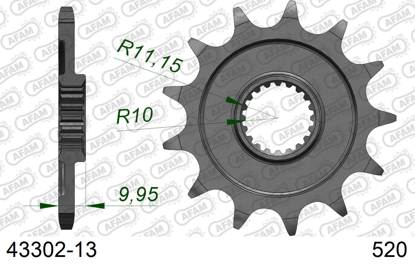 Pignone AFAM 43302-13 passo 520 SHERCO SE 2,5 I-F ENDURO 2.5I 2009  -2011