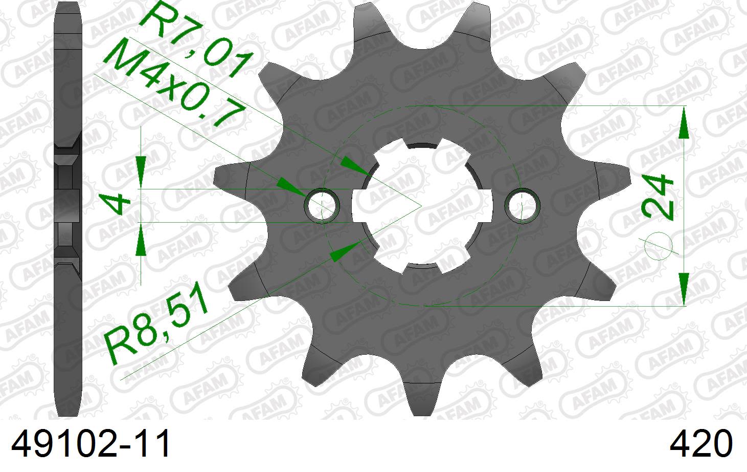 Pignone AFAM 49102-11 passo 420 APRILIA RS 50 2006  -2011