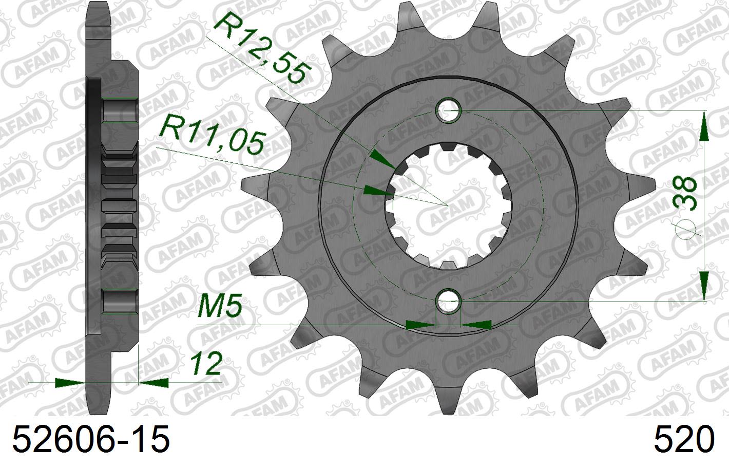 Pignone AFAM 52606-15 passo 520 DUCATI 750 PASO 1987  -1988