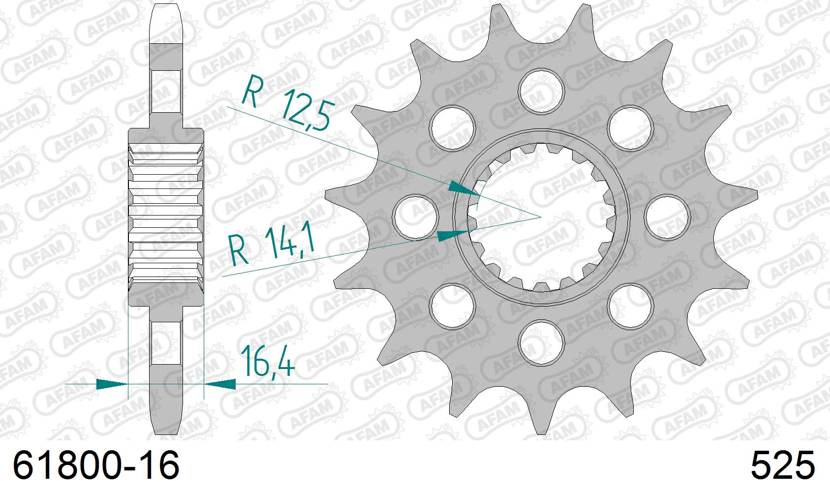 Pignone AFAM 61800-16 passo 525 KTM 990 ADVENTURE ABS 2006  -2012