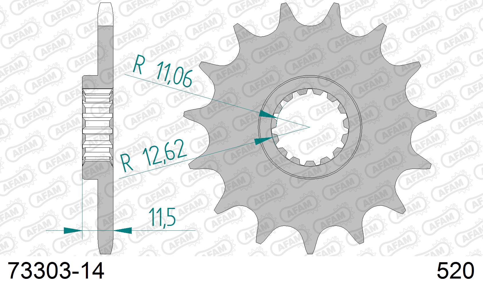 Pignone AFAM 73303-14 passo 520 KTM EXC 350 LC4 1993  -1994