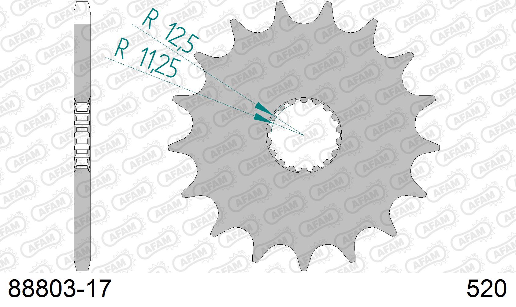 Pignone AFAM 88803-17 passo 520 TRIUMPH BONNEVILLE T100 2022  -2023