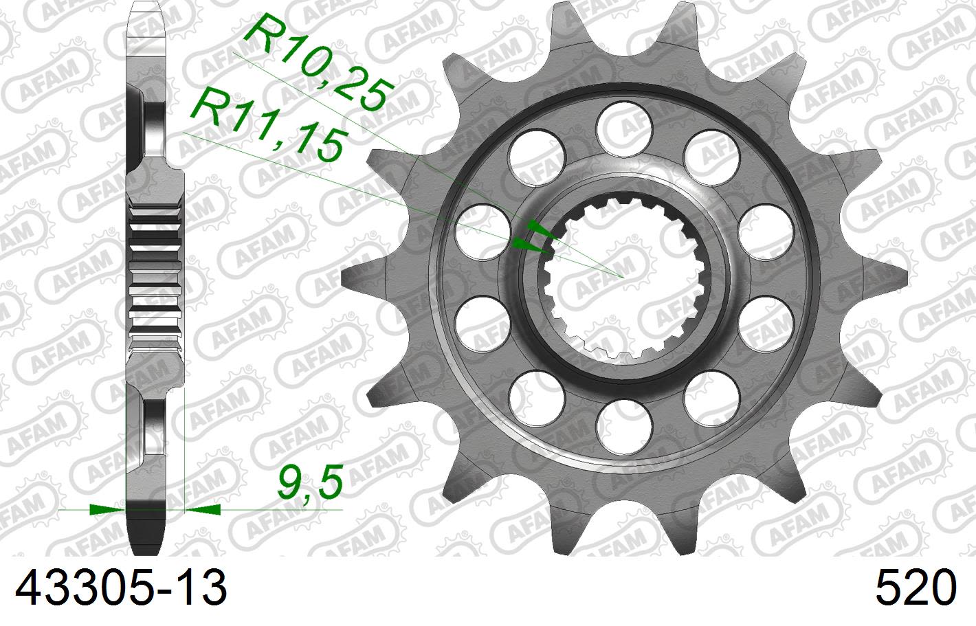 Pignone AFAM 43305-13 Passo 520 SHERCO SE 250 ENDURO FACTORY 2021  -2022