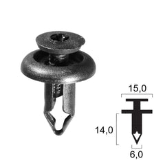 Rivetto in plastica HONDA - Passaruota, Presa aria, Fanale posteriore