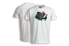 MALOSSI T-Shirt White T-Shirt with black and orange lion logo