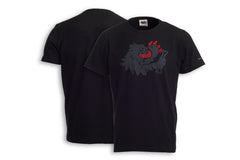 MALOSSI Black T-Shirt with gray and orange logo and lion