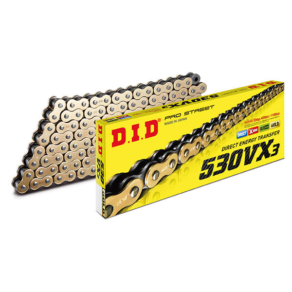CATENA DID 530VX3 (Gold & Black) - Lunghezza: 94 maglie con giunto a rivetto (ZJ)