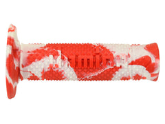 DOMINO Manopole OFF ROAD A260 120mm Snake Bianco-Rosso, terminale chiuso