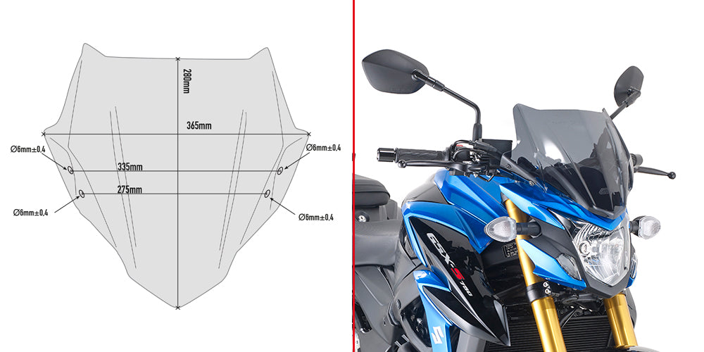 GIVI CUPOLINO FUME SUZUKI GSX-S 7502017 CON A