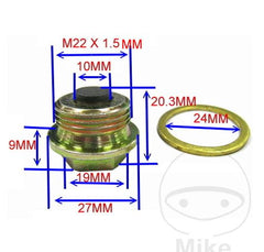 Tappo scarico Olio magnetico M 22x1,5 per Cagiva Ducati Husqvarna KTM MV Agusta