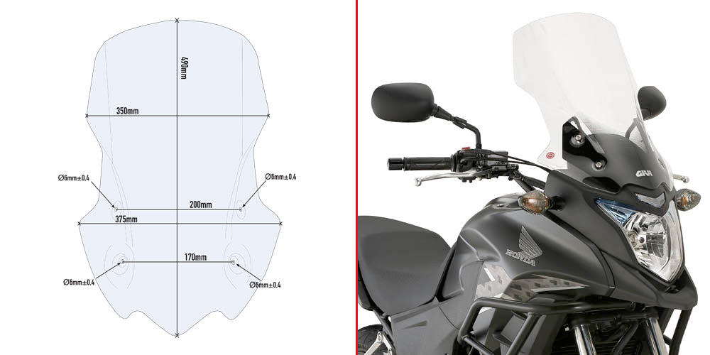 GIVI CUPOLINO TRASP. HONDA CB500X '13 E '16