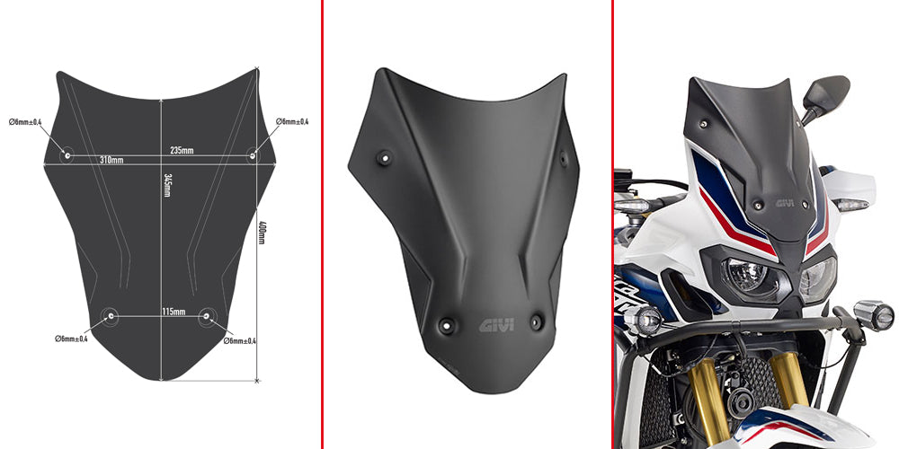 GIVI CUPOLINO NERO OPACO HONDA CRF1000L A.TWI